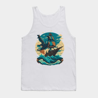 Ship Soaring the Ocean Tank Top